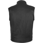 Plain Real Leather Biker Vest - Image 3