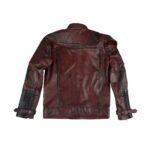 Men’s Distressed Biker Maroon Leather Jacket - Image 2