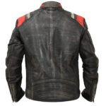 Cafe Racer Men’s Distressed Black Leather Jacket - Image 3