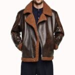 Men’s Brown Leather Aviator Jacket