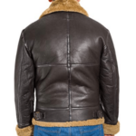 Leather Fur Brown Jacket Men’s In Aviator Style - Image 4