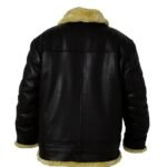 Men’s Leather Black Aviator Jacket - Image 4
