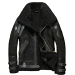 Men’s Black Aviator Real Leather Jacket