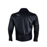 Black Leather Men’s Quilted Jacket In Brando Style - Image 6