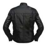 Cafe Racer Leather Black Jacket For Men's - Image 3