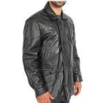 MEN'S BLACK REAL LEATHER COAT (Copy) - Image 2