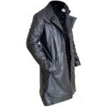 Black Long Leather Coat For Men’s - Image 3