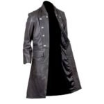 Leather Black Long Coat For Men