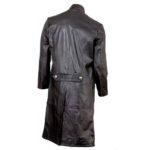Leather Black Long Coat For Men - Image 3
