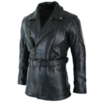 Men’s Black Real Leather Coat - Image 3