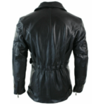Men’s Black Real Leather Coat - Image 4
