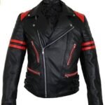 Men's Brando MDM Retro Jacket In Red Leather