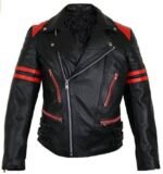 Men's Brando MDM Retro Jacket In Red Leather