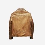Brown Leather Biker Multi Pocket Jacket - Image 2