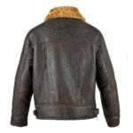 Brown Leather Shearling Caramel Jacket - Image 3