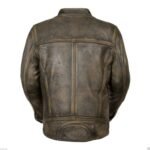 Men’s Brown Distressed Leather Jacket - Image 4