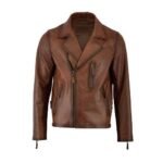 Men’s Biker Brown Premium Leather Jacket