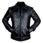 Buster Slim Fit Men’s Retro Biker Leather Jacket - Image 2