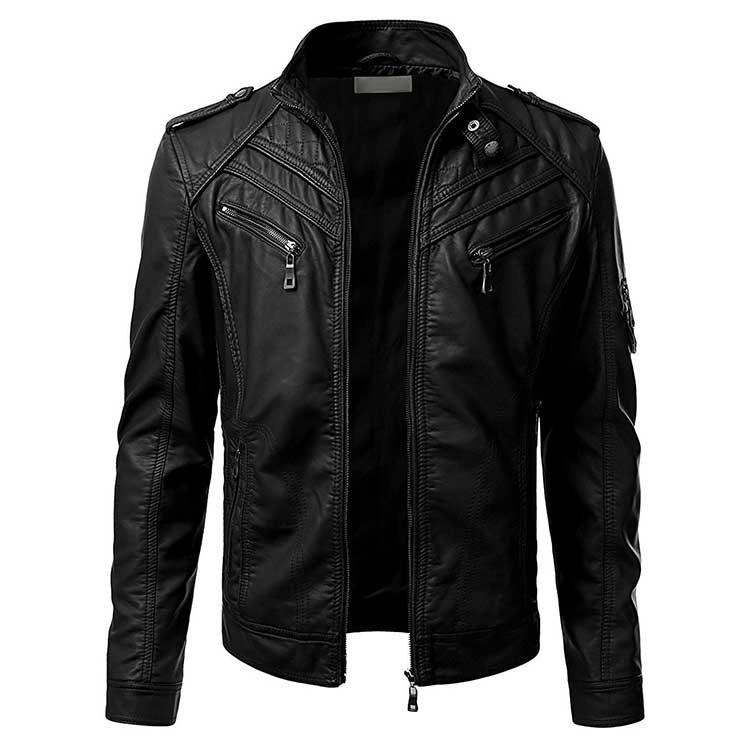 Biker-28.jpg Retro Black Leather Motorcycle Jacket Sale - Image 1