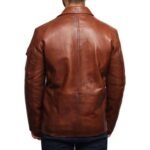 Men’s Brown Biker Jacket In Genuine Leather - Image 3