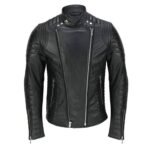 Men's Genuine Leather Black Biker Jacket