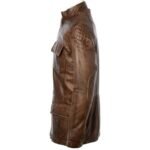Men’s Brown Motorcycle Jacket In Leather - Image 3