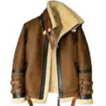 Men’s Leather Camel Aviator Jacket - Image 2