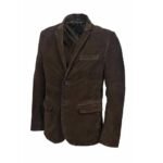 Casual Men’s Brown Suede Blazer In Genuine Leather