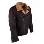 Men’s Leather Choco Brown Aviator Jacket - Image 2
