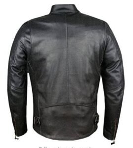 Men’s Infinity Airflow Biker Black Leather Jacket - Image 2
