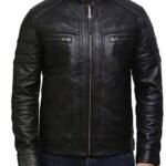 Black Biker Leather Jacket For Men