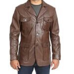 Men Cafe Racer Slim Fit Blazer Coat