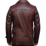 Men's Genuine Leather Brown Trench Coat - Image 3
