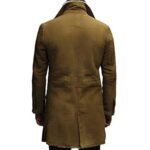 Brown Leather Long Distressed Coat - Image 3