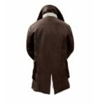 Dark Brown Leather Men’s Shearling Coat - Image 3