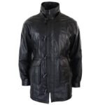 Black Duffle Coat For Men With Detachable Hood - Image 4