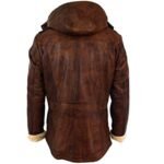 Men’s Brown Detachable Hooded Duffle Coat - Image 3