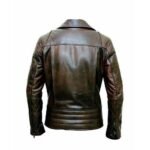 Men’s Brando Distressed Brown Leather Jacket - Image 4