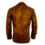 Distressed Brown Shirt Collar Coat - Image 3