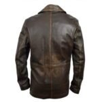 Men’s Distressed Brown Leather Coat - Image 3