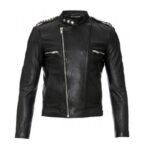 Men’s Biker Elegant Black Jacket In Leather