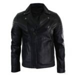 Black Leather Brando Biker Jacket