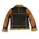 Choco Aviator Fur Collar Leather Jacket - Image 3