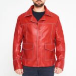Brad Pitt Tyler Durden Fight Club Red Leather Jacket