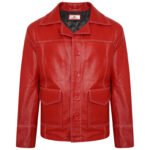 Tyler Durden Brad Pitt Fight Club Red Leather Jacket