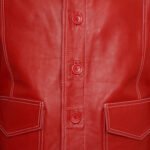 Brad Pitt Fight Club Red Leather Jacket