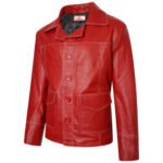 Brad Pitt Fight Club Red Leather Jacket Tyler Durden