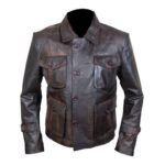 Genuine Leather Distressed Jacket For Men’s