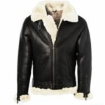 Ginger Shearling Fur Collar Leather Jacket