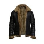Ginger Fur Collar Shearling Leather Jacket